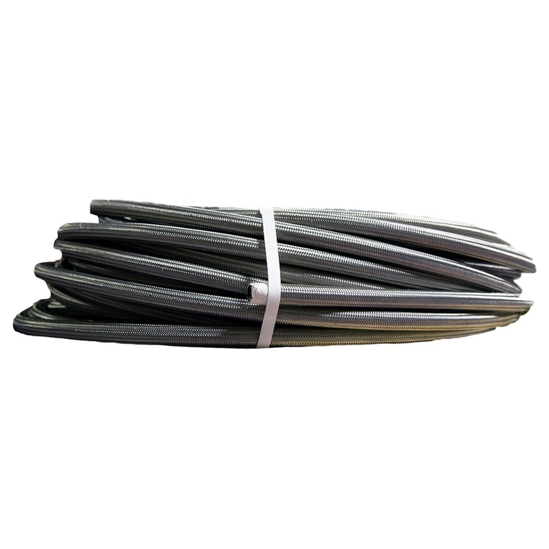 Aeromotive Hose, Fuel, PTFE, Stainless Steel Braided, AN-12 x 4'