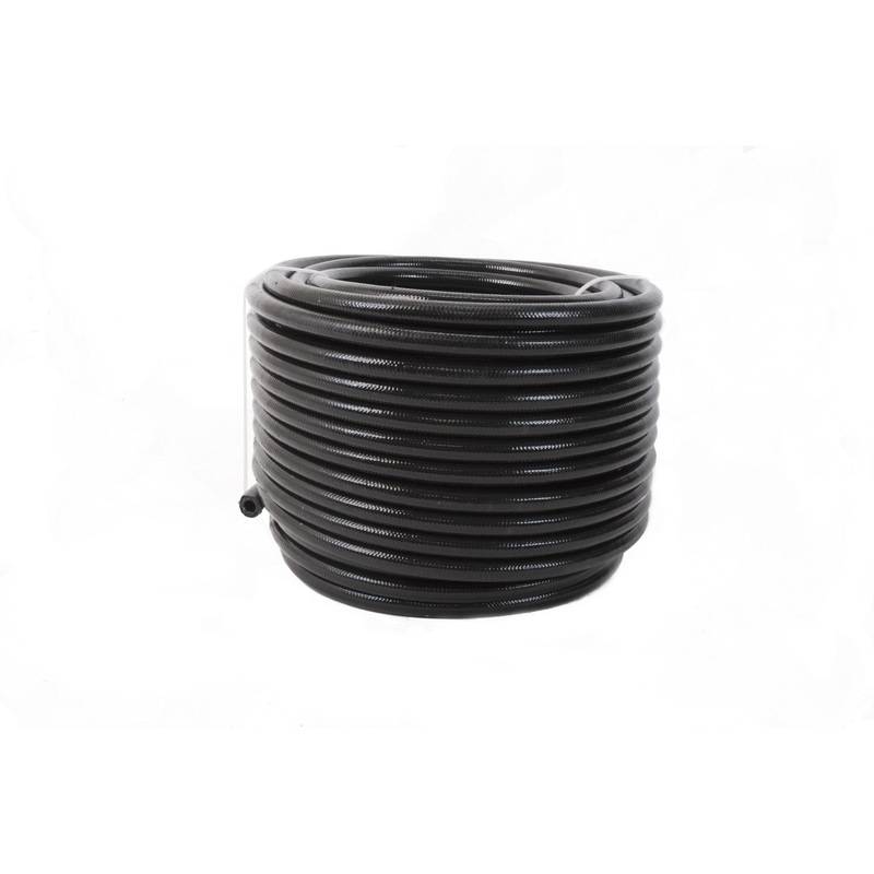 Aeromotive Hose, Fuel, PTFE, Stainless Steel Braided, Black Jacketed, AN-06 x 16'