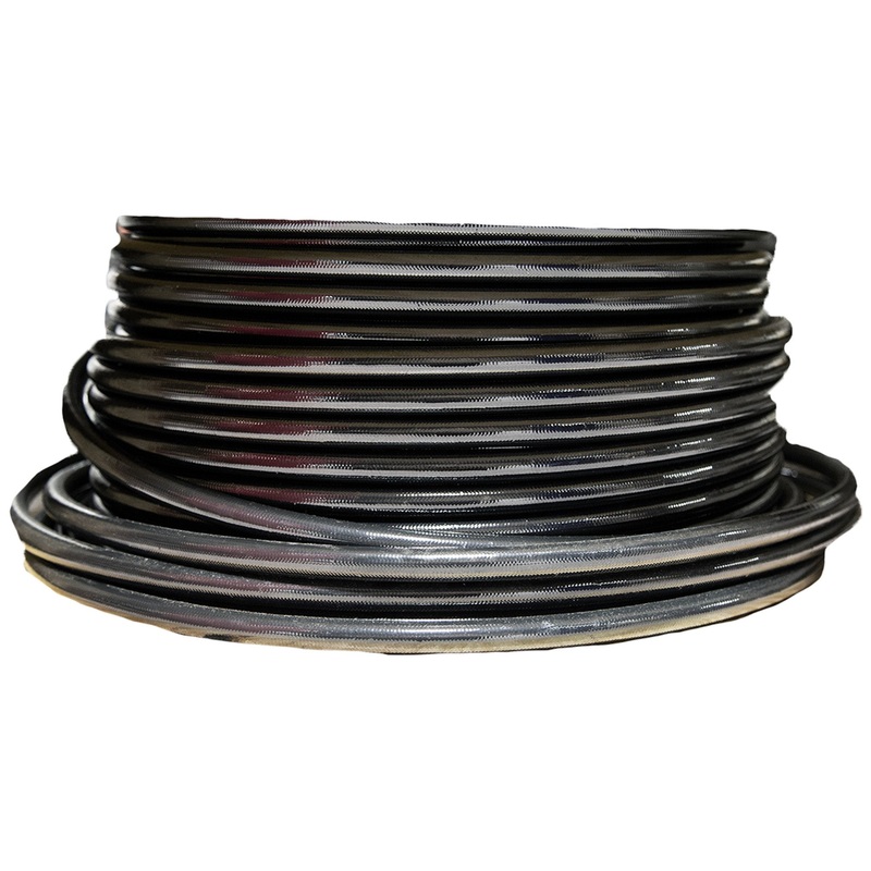 Aeromotive Hose, Fuel, PTFE, Stainless Steel Braided, Black Jacketed, AN-12 x 4'