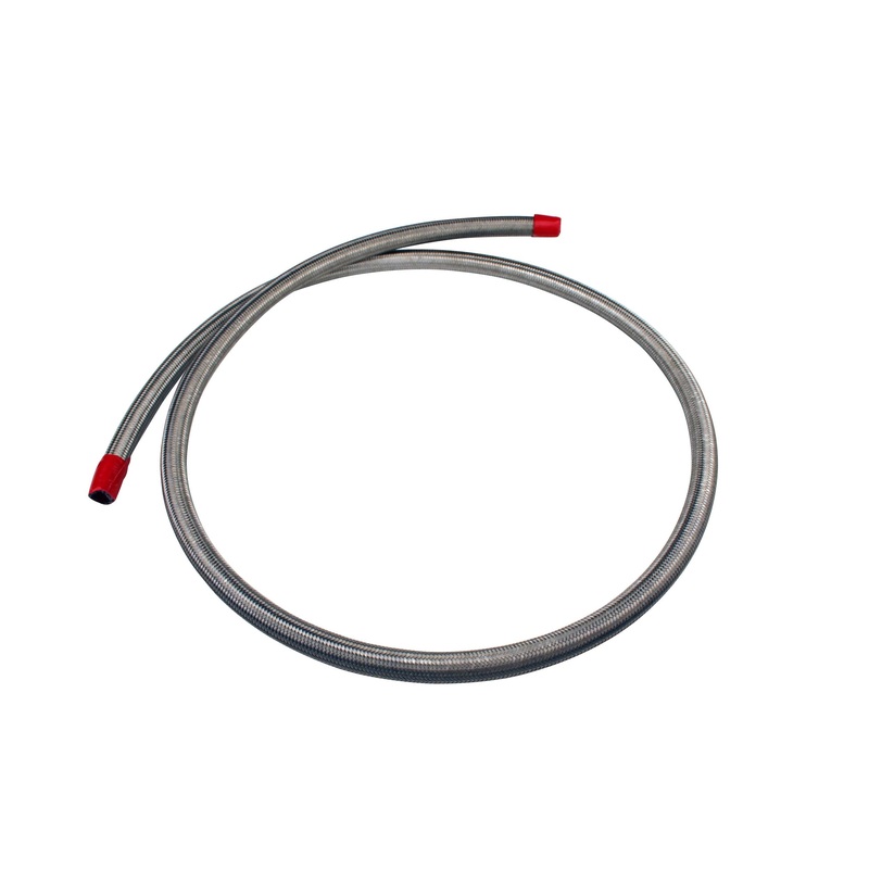 Aeromotive Hose, Fuel, Stainless Steel Braided, AN-08 x 4'