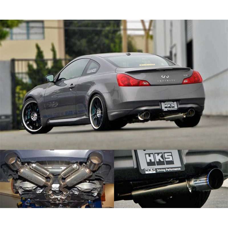 HKS 08-13 Infiniti G37 Coupe Dual Hi-Power Ti Tip Catback Exhaust (SUS304 NO COATING)