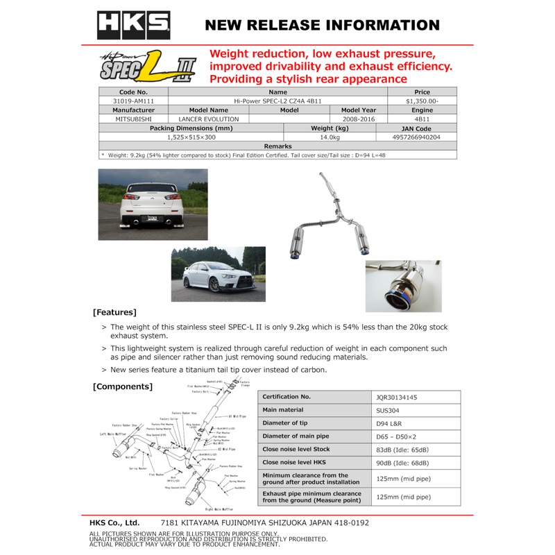 HKS Hi-Power SPEC-L2 CZ4A 4B11