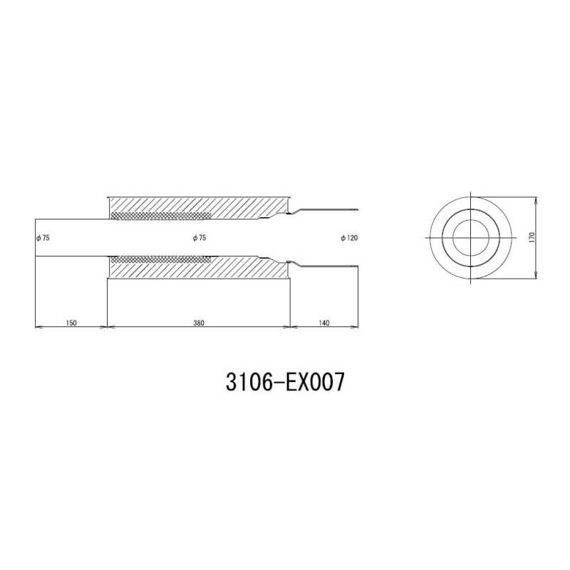 HKS Universal SS Hi-Power Muffler (120mm tip / 75mm piping) (SUS304 NO COATING)