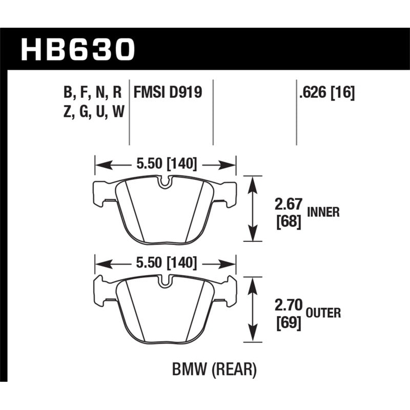 Hawk 02-11 BMW (Various) HPS Street Rear Brake Pads