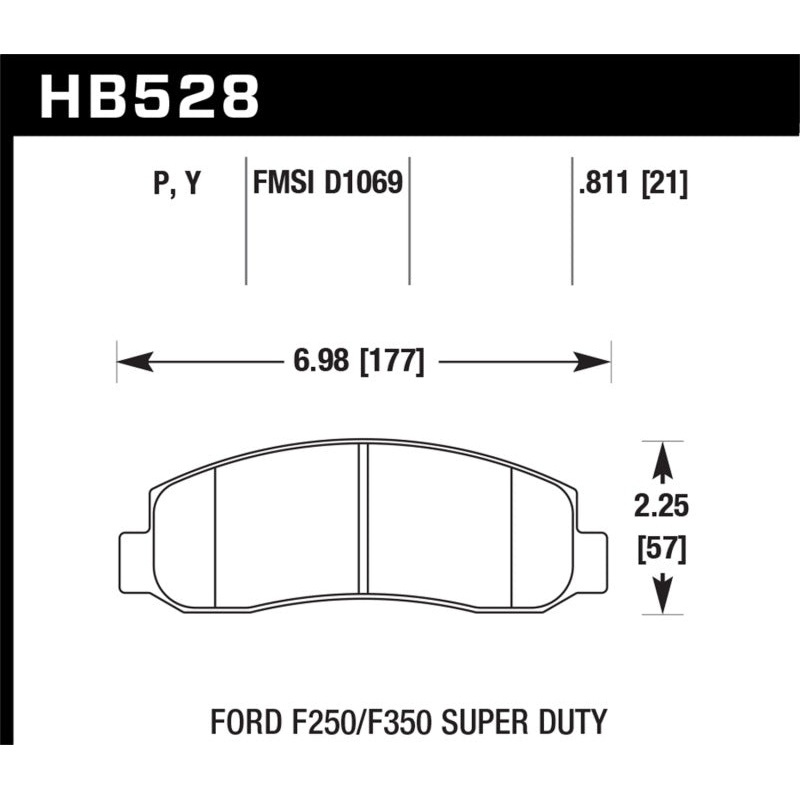 Hawk 05-11 Ford F250/F350 / 2011 Ford F550 SuperDuty Street Front Brake Pads