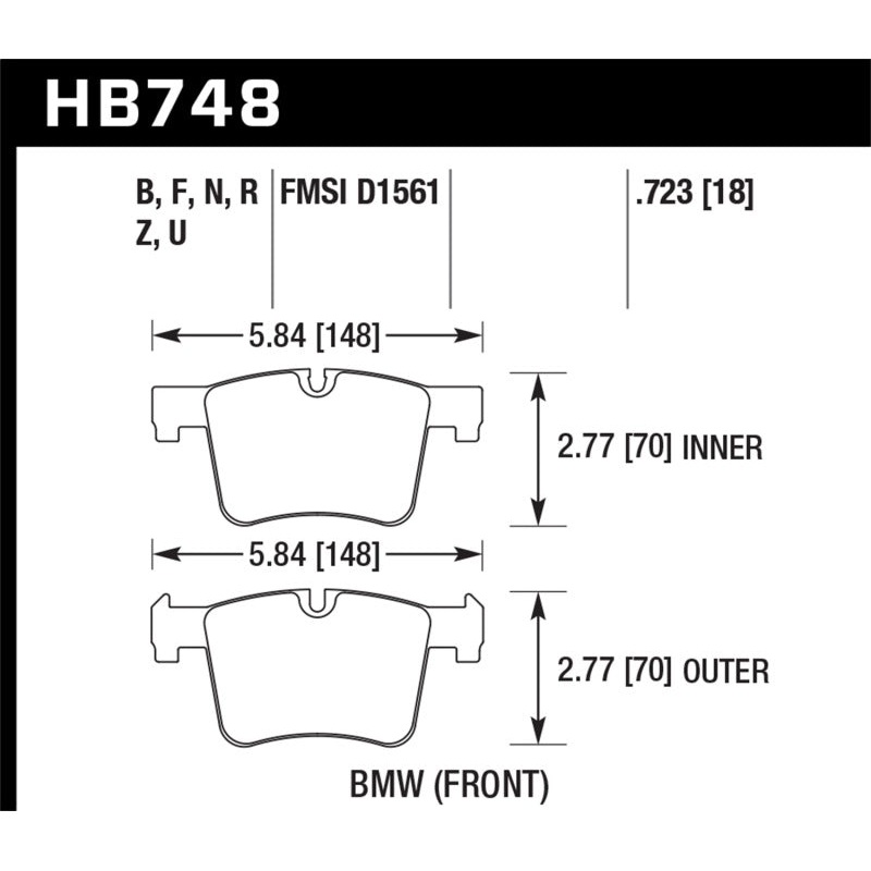 Hawk 13-14 BMW 328i/328i xDrive / 2014 428i/428i xDrive PC Front Brake Pads