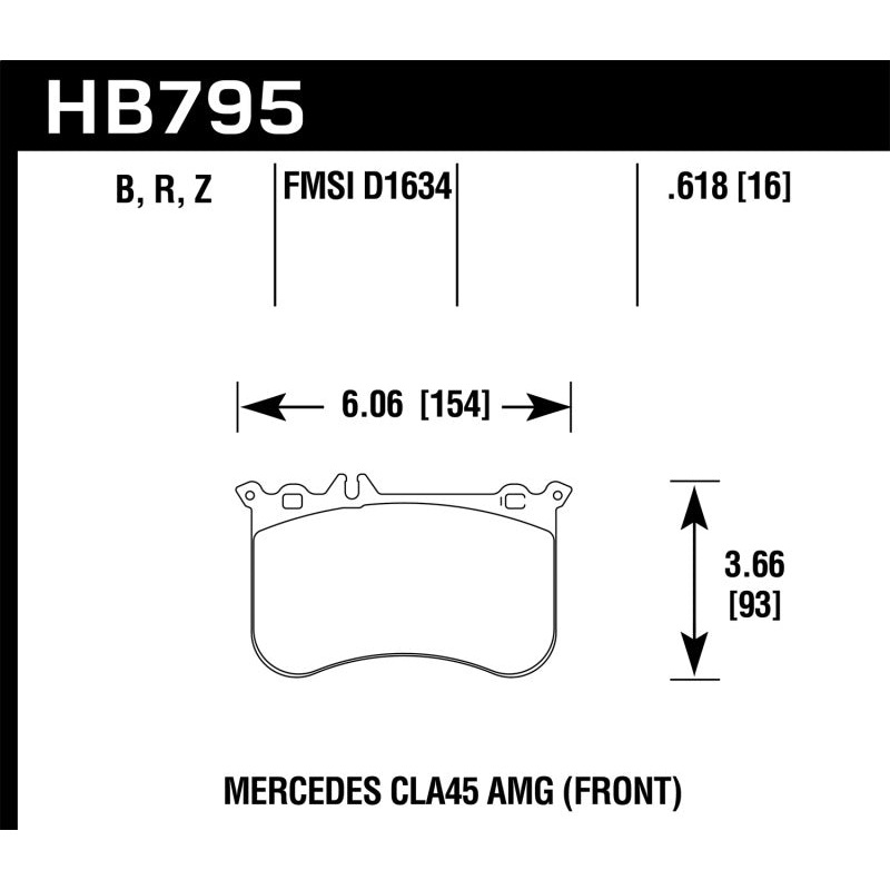 Hawk 14-17 Mercedes-Benz CLA 45 AMG/15-17 Mercedes-Benz GLA 45 AMG HPS 5.0 Front Brake Pads