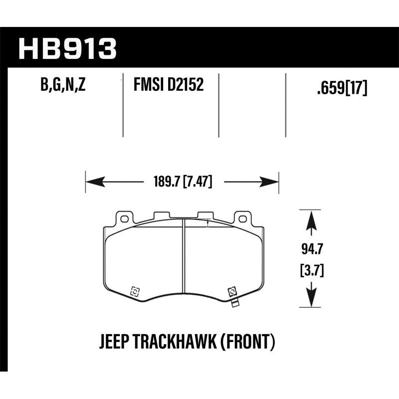 Hawk 18-19 Jeep Grand Cherokee Trackhawk DTC-60 Front Brake Pads