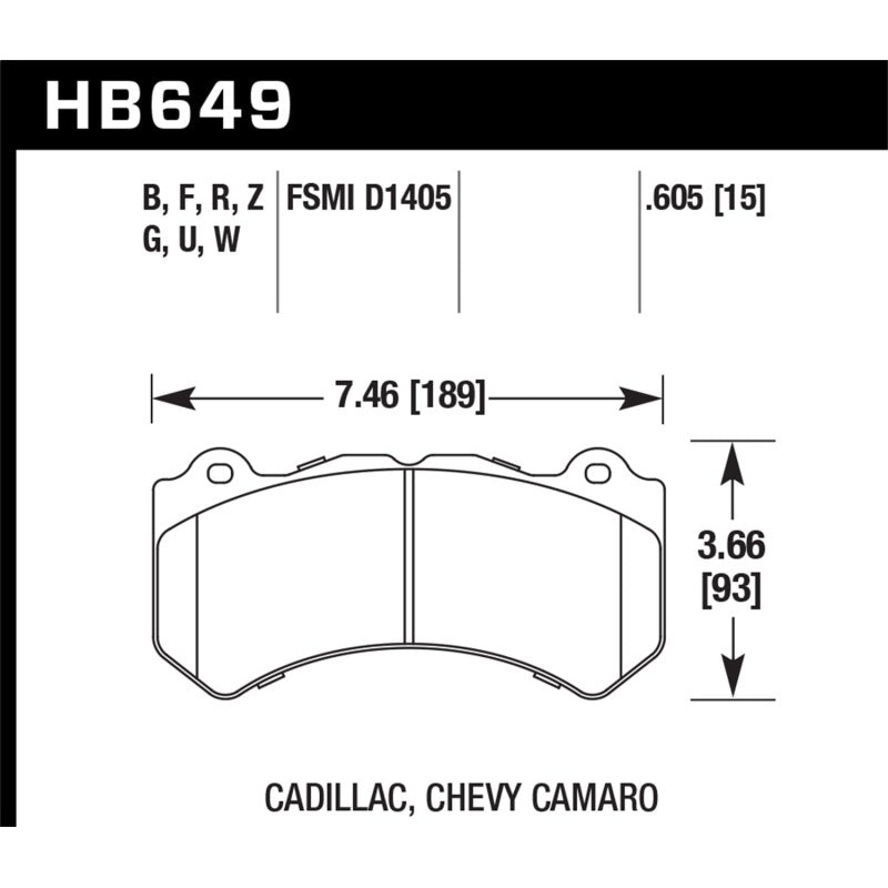 Hawk 2008-2014 Cadillac CTS V HPS 5.0 Front Brake Pads