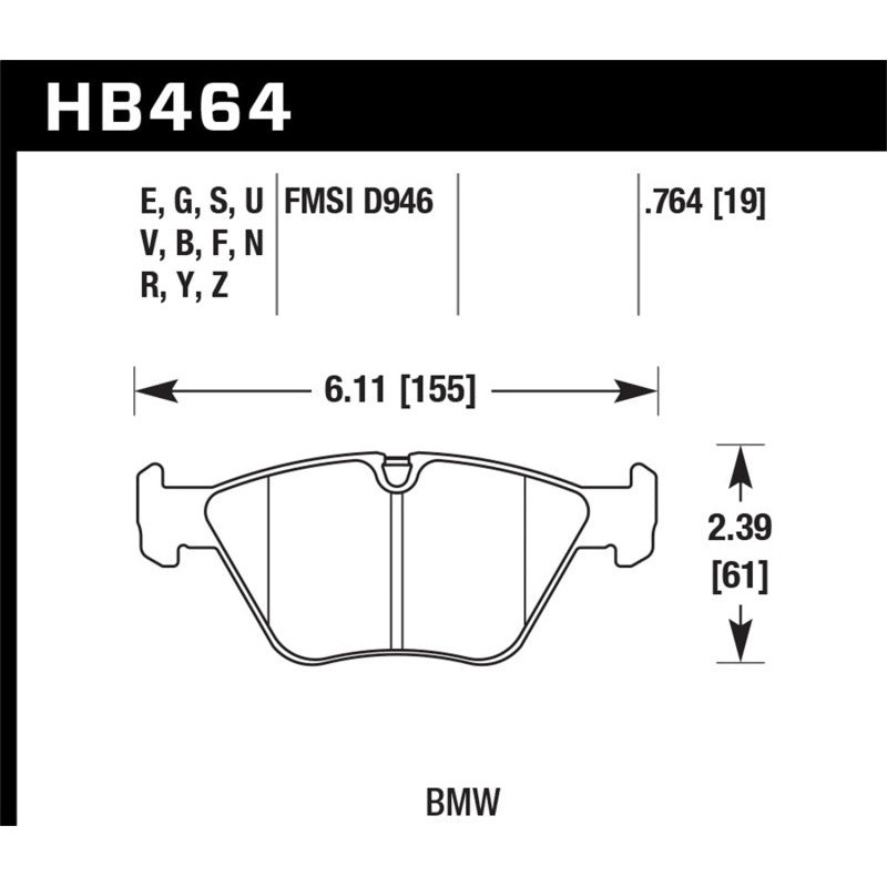 Hawk BMW 330Ci/330i/330Xi/M3/X3/Z4 DTC-70 Front Race Pads