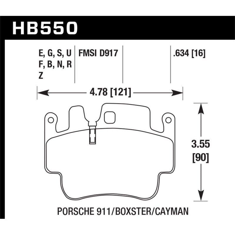 Hawk Porsche Front HP+ Brake Pads