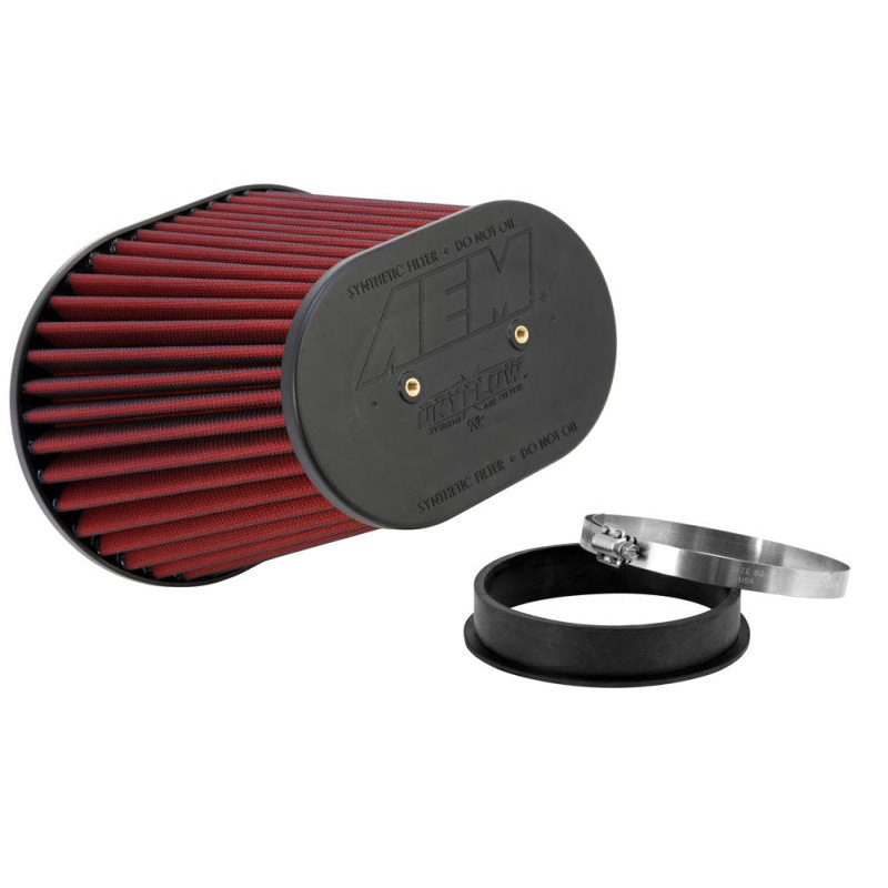 AEM Dryflow Air Filter-Oval Tapered 8in x 10.5in O/S Base / 5in x 7.75in O/S Top / 8in Height